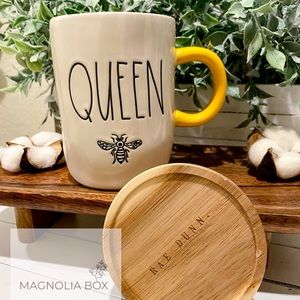 Rae Dunn “Queen Bee” Mug W/ Topper